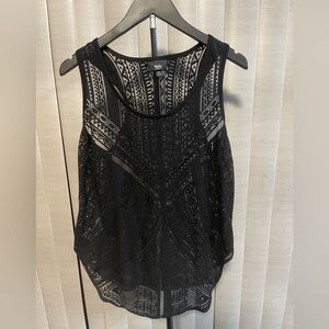 Mossimo Supply Co. Black Patterned Sleeveless Blouse